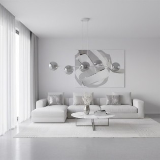 Suspension Odra Gris Graphite (6 lumières)
