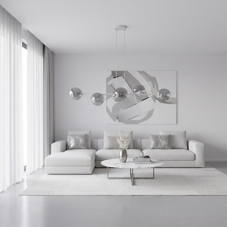 Suspension Odra Gris Graphite (6 lumières)