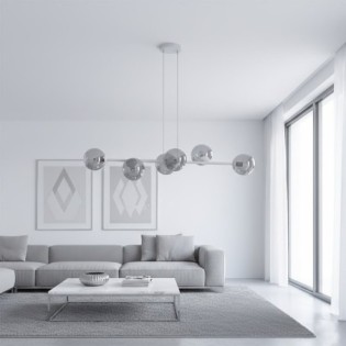 Suspension Odra Gris Graphite (6 lumières)