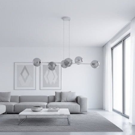 Suspension Odra Gris Graphite (6 lumières)