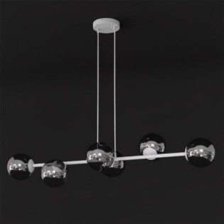 Suspension Odra Gris Graphite (6 lumières)