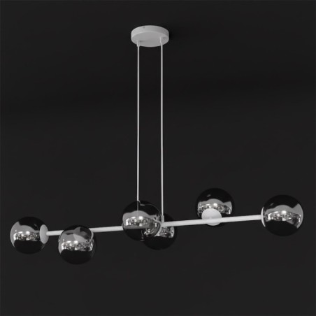 Suspension Odra Gris Graphite (6 lumières)