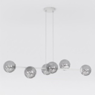 Suspension Odra Gris Graphite (6 lumières)