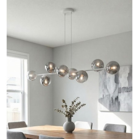 Suspension Odra Gris Graphite (8 lumières)