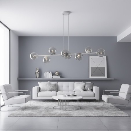 Suspension Odra Gris Graphite (8 lumières)
