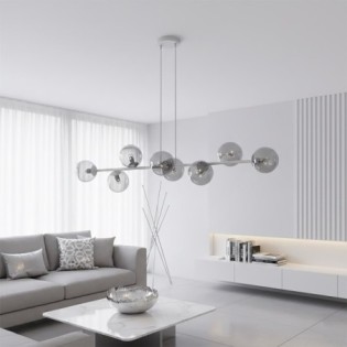 Suspension Odra Gris Graphite (8 lumières)