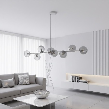 Suspension Odra Gris Graphite (8 lumières)