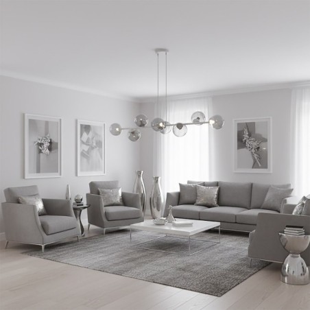 Suspension Odra Gris Graphite (8 lumières)