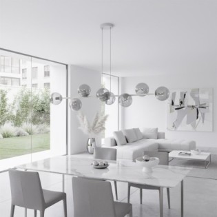 Suspension Odra Gris Graphite (8 lumières)