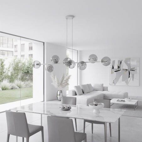 Suspension Odra Gris Graphite (8 lumières)