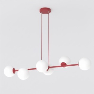 Suspension Odra Bordeaux Opale (6 lumières)