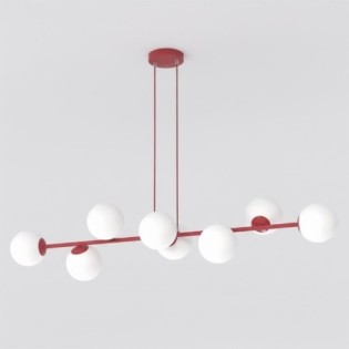 Suspension Odra Bordeaux Opale (8 lumières)