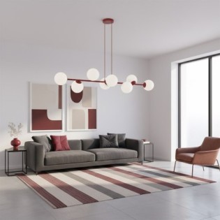 Suspension Odra Bordeaux Opale (8 lumières)