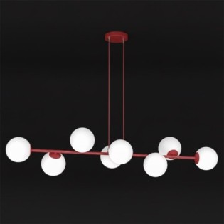 Suspension Odra Bordeaux Opale (8 lumières)