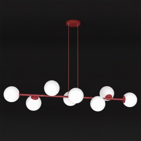 Suspension Odra Bordeaux Opale (8 lumières)
