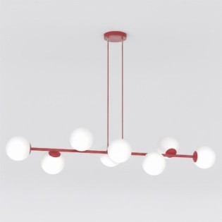 Suspension Odra Bordeaux Opale (8 lumières)
