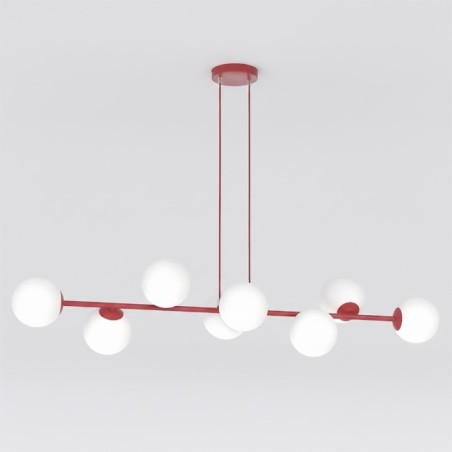 Suspension Odra Bordeaux Opale (8 lumières)