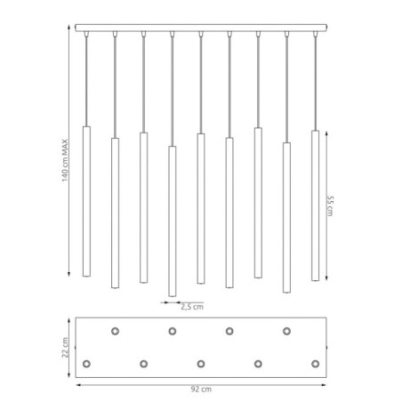 Suspension Uza Moka (9 lumières)