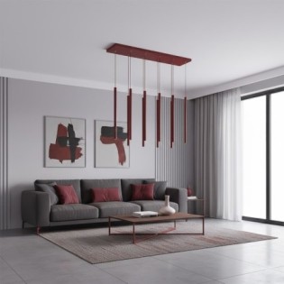Suspension Uza Bordeaux (9 lumières)