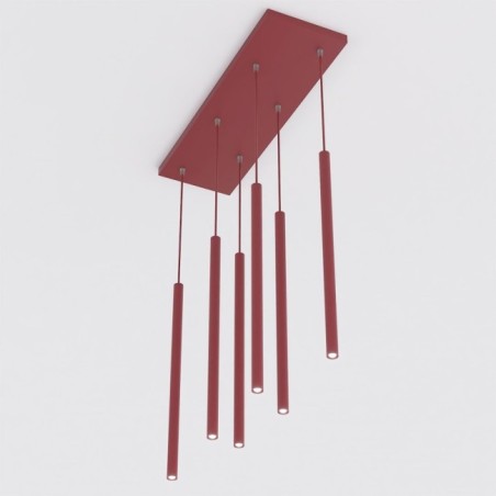 Suspension Uza Bordeaux (6 lumières)