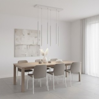 Suspension Uza Grise (6 lumières)