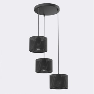 Suspension Velto II Noir (3 lumières)