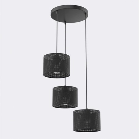 Suspension Velto II Noir (3 lumières)