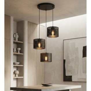 Suspension Velto II Noir (3 lumières)