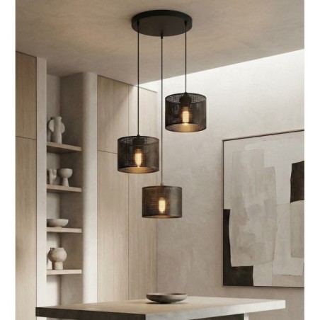 Suspension Velto II Noir (3 lumières)