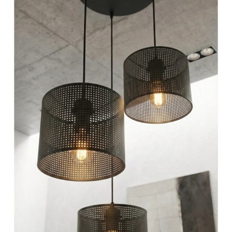 Suspension Velto II Noir (3 lumières)