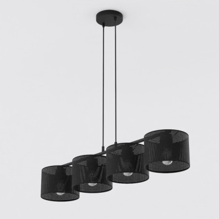 Suspension Velto Noir (4 lumières)