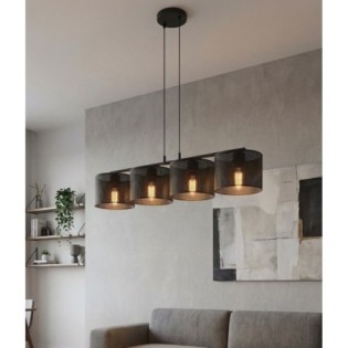 Suspension Velto Noir (4 lumières)