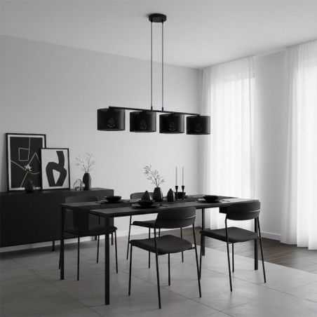 Suspension Velto Noir (4 lumières)