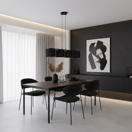 Suspension Velto Noir (4 lumières)