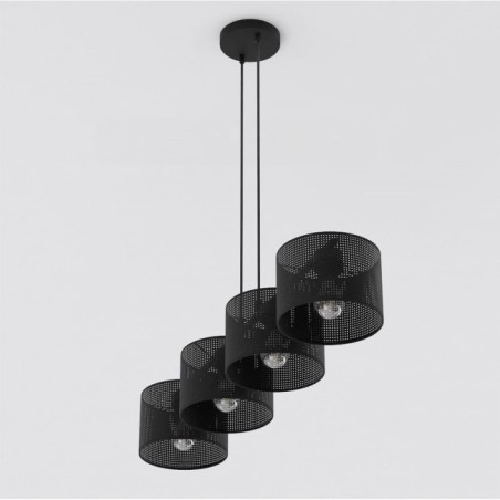 Suspension Velto Noir (4 lumières)