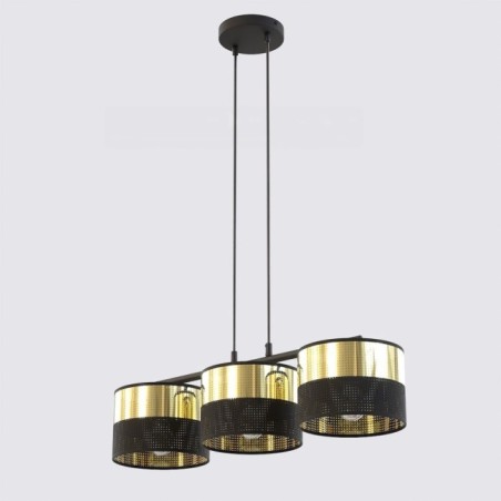 Suspension Velto Noir+Or (3 lumières)