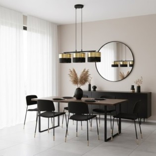 Suspension Velto Noir+Or (3 lumières)