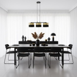 Suspension Velto Noir+Or (3 lumières)