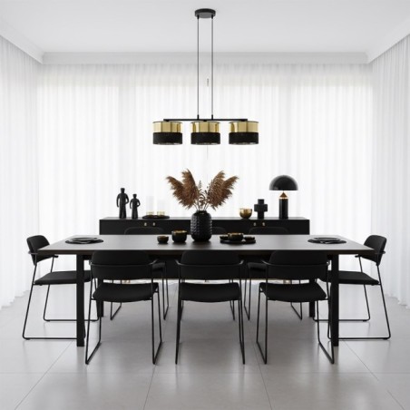 Suspension Velto Noir+Or (3 lumières)