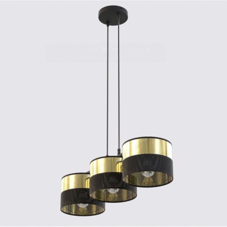 Suspension Velto Noir+Or (3 lumières)