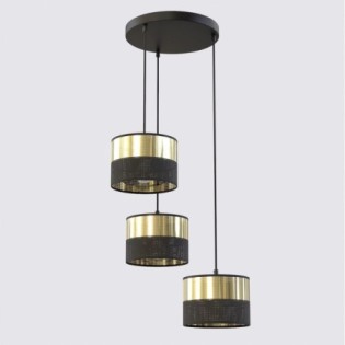 Suspension Velto II Noir+Or (3 lumières)