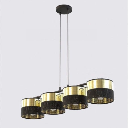 Suspension Velto Noir+Or (4 lumières)