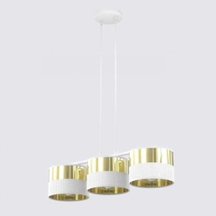 Suspension Velto Blanc+Or (3 lumières)