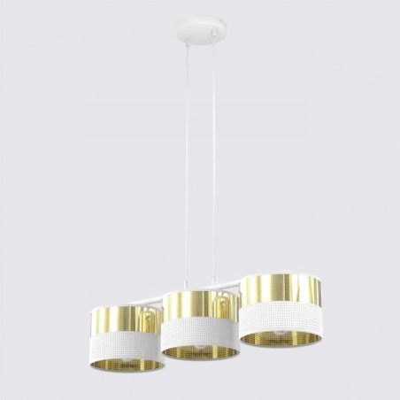Suspension Velto Blanc+Or (3 lumières)