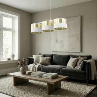 Suspension Velto Blanc+Or...