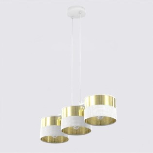 Suspension Velto Blanc+Or (3 lumières)