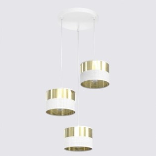 Suspension Velto II Blanc+Or (3 lumières)