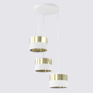 Suspension Velto II Blanc+Or (3 lumières)