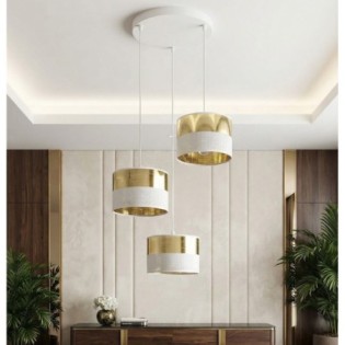 Suspension Velto II Blanc+Or (3 lumières)