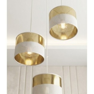 Suspension Velto II Blanc+Or (3 lumières)